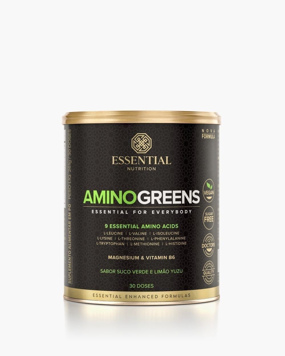 AMINO GREENS SABOR SUCO VERDE E LIMÃO TAHITI 261G ESSENTIAL NUTRITION