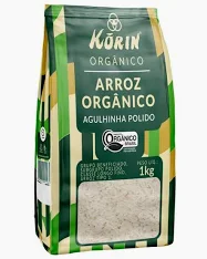 ARROZ AGULHINHA ORGÂNICO 1KG KORIN