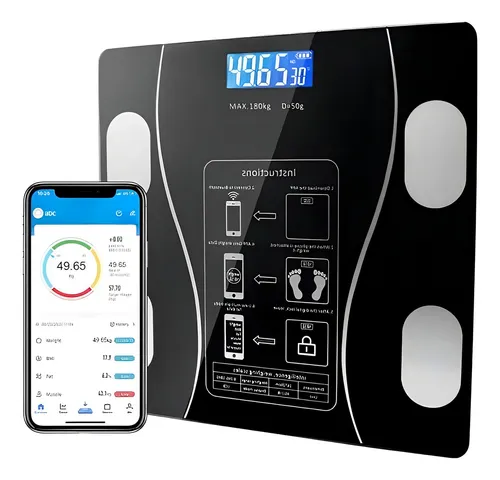BALANÇA DE BANHEIRO BLUETOOTH BIOIMPEDÂNCIA CORPORAL BBG