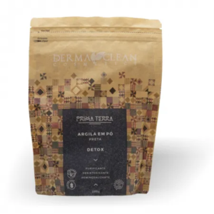 ARGILA PRETA DETOX EM PÓ 250G DERMA CLEAN COSMETICS