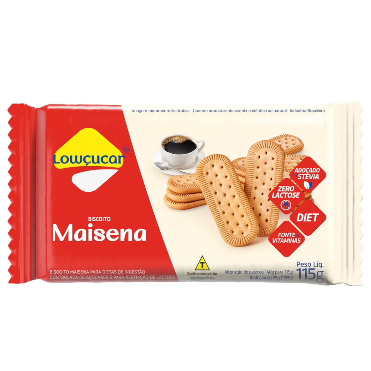 BISCOITO DE MAISENA ZERO AÇÚCAR 115G LOWÇUCAR