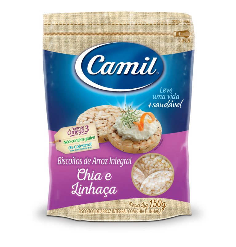 BISCOITO DE ARROZ C/ CHIA E LINHAÇA 150G CAMIL
