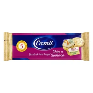 BISCOITO DE ARROZ C/ CHIA E LINHAÇA 90G CAMIL