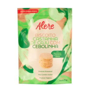 BISCOITO DE CASTANHA DE CAJU E CEBOLINHA 70G ALERE