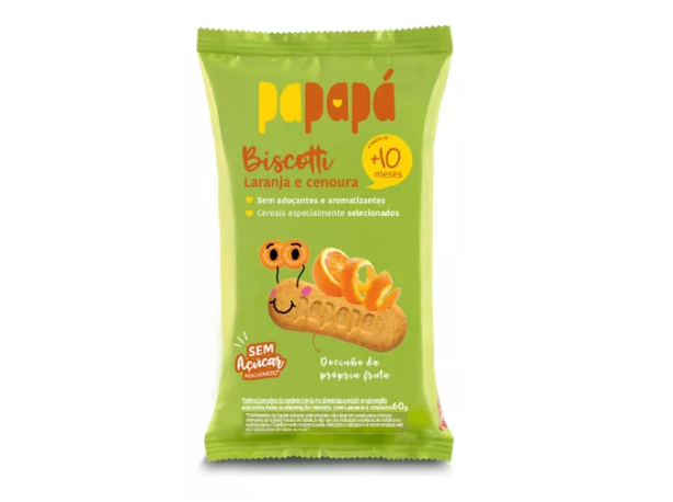 BISCOTTI SABOR LARANJA COM CENOURA 60G PAPAPÁ