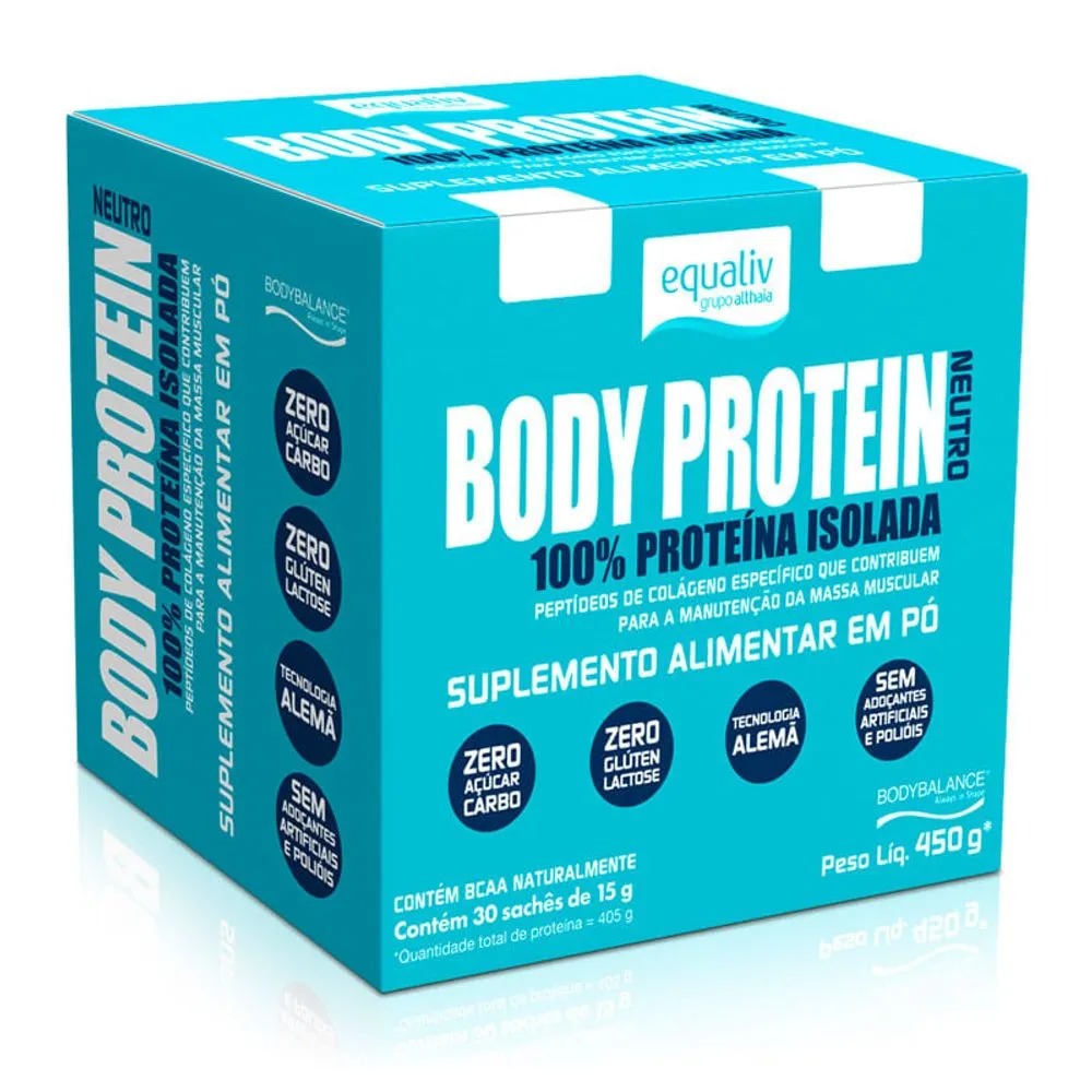 BODY PROTEIN SABOR NEUTRO CX C/ 30 SACHÊS DE 15G EQUALIV