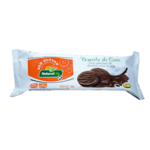 BISCOITO SABOR COCO COM COBERTURA DE CHOCOLATE MEIO AMARGO 140G NATURAL LIFE