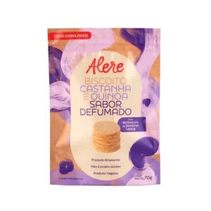 BISCOITO DE CASTANHA E QUINOA SABOR DEFUMADO 70G ALERE