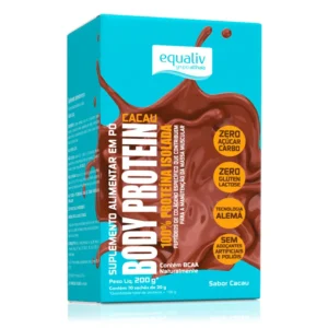 BODY PROTEIN SABOR CACAU CX C/ 10 SACHÊS 20G EQUALIV