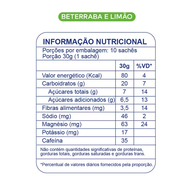 BT GEL COM CAFEÍNA SABOR BETERRABA COM LIMÃO 30G DOBRO