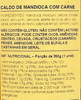 CALDO DE MANDIOCA COM CARNE 350G IDEAL LIGHT