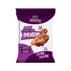 BISCOITO PROTEICO SABOR AMENDOIM 45G WHEYVIV