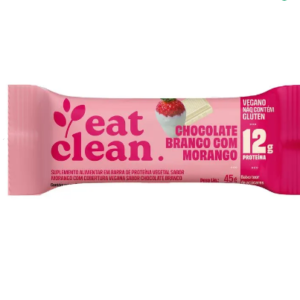 BARRA DE PROTEÍNA SABOR CHOCOLATE BRANCO COM MORANGO 45G EAT CLEAN