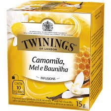 CHÁ CAMOMILA, MEL E BAUNILHA COM 10 SACHÊS TWININGS