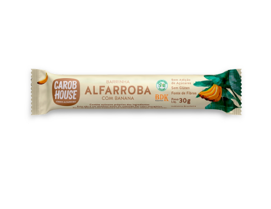 BARRINHA DE ALFARROBA COM BANANA 30G CAROB HOUSE