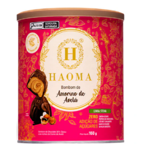 BOMBOM AMORINO DE AVELÃ LINHA STÉVIA 160G HAOMA