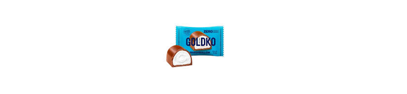 BOMBOM DE CHOCOLATE AO LEITE RECHEADO COM MARSHMALLOW ZERO AÇÚCAR 11,5G GOLDKO