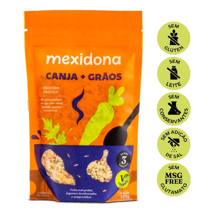 CANJA + GRÃOS COM QUINOA, ARROZ BASMATI E MANDIOQUINHA 120G MEXIDONA