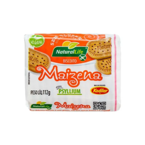 BISCOITO DE MAIZENA SEM GLÚTEN COM PSYLLIUM 112G NATURAL LIFE
