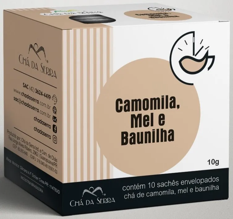 CHÁ CAMOMILA, MEL E BAUNILHA 10G 10 SACHÊS CHÁ DA SERRA
