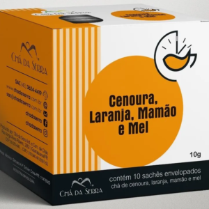 CHÁ CENOURA, LARANJA, MAMAO E MEL COM 10 SACHÊS CHA DA SERRA
